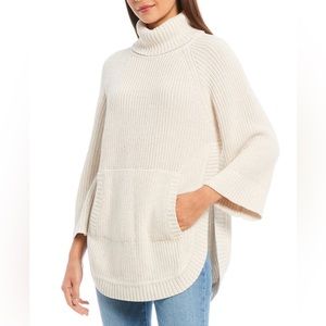Raelynn 3/4 sleeve Knit Poncho Sweater Ugg Small white